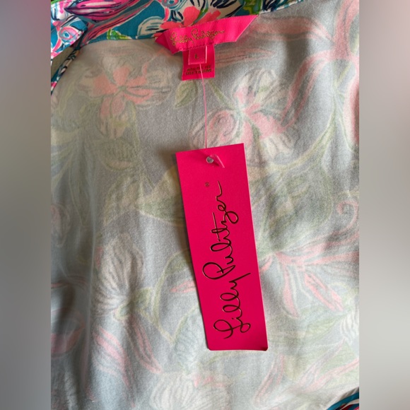 Lilly Pulitzer Clancie Knee length Wrap Dress Turquoise Size Large - Picture 13 of 15